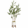 Pianta Olivo Artificiale 150 cm con Vaso Bianco