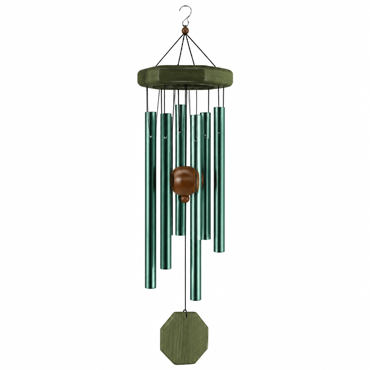 Campanelli Eolici Tubolari in Verde e Marrone 80 cm
