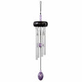 Carillon Eolico con Sfere Viola e Tubi Argento