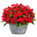 Fiori Artificiali Rossi in Vaso Decorativo