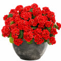 Begonia Artificiale Rossa con Vaso, 30 cm