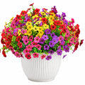 Fiori Artificiali Multicolore in Vaso Bianco