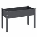 Fioriera Rettangolare Alta da Esterno in Plastica Grigio Scuro 80x40x78 cm
