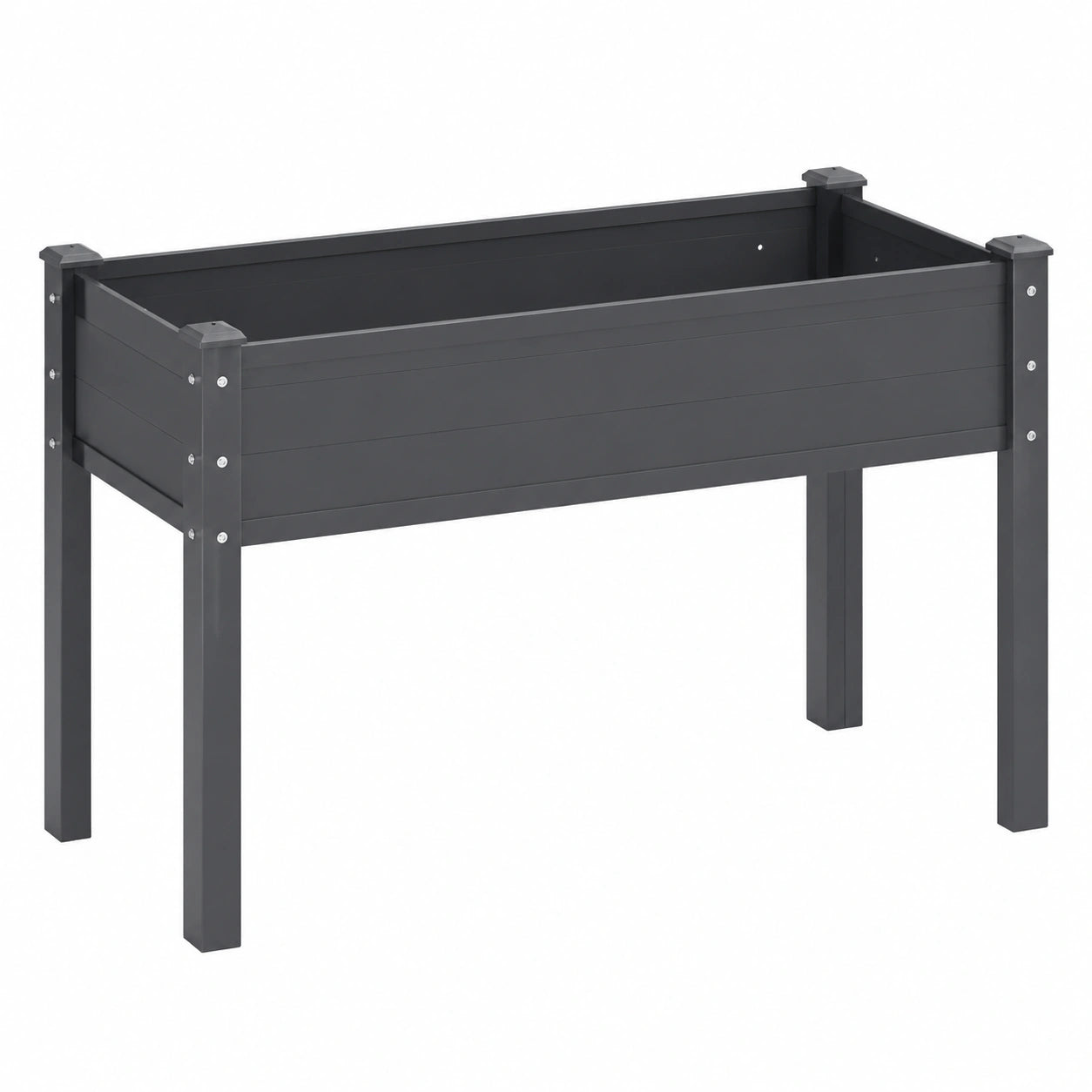 Fioriera Rettangolare Alta da Esterno in Plastica Grigio Scuro 80x40x78 cm