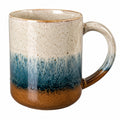 Tazza in ceramica effetto smaltato marrone, blu e beige