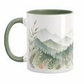 Tazza in Ceramica con Motivo Montano Verde 350ml
