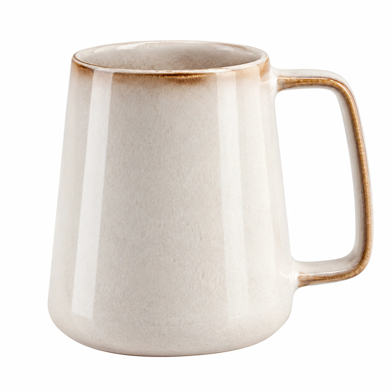 Tazza in ceramica smaltata beige, 350 ml