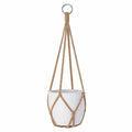 Portavaso Sospeso in Corda Macramè Bianco e Naturale