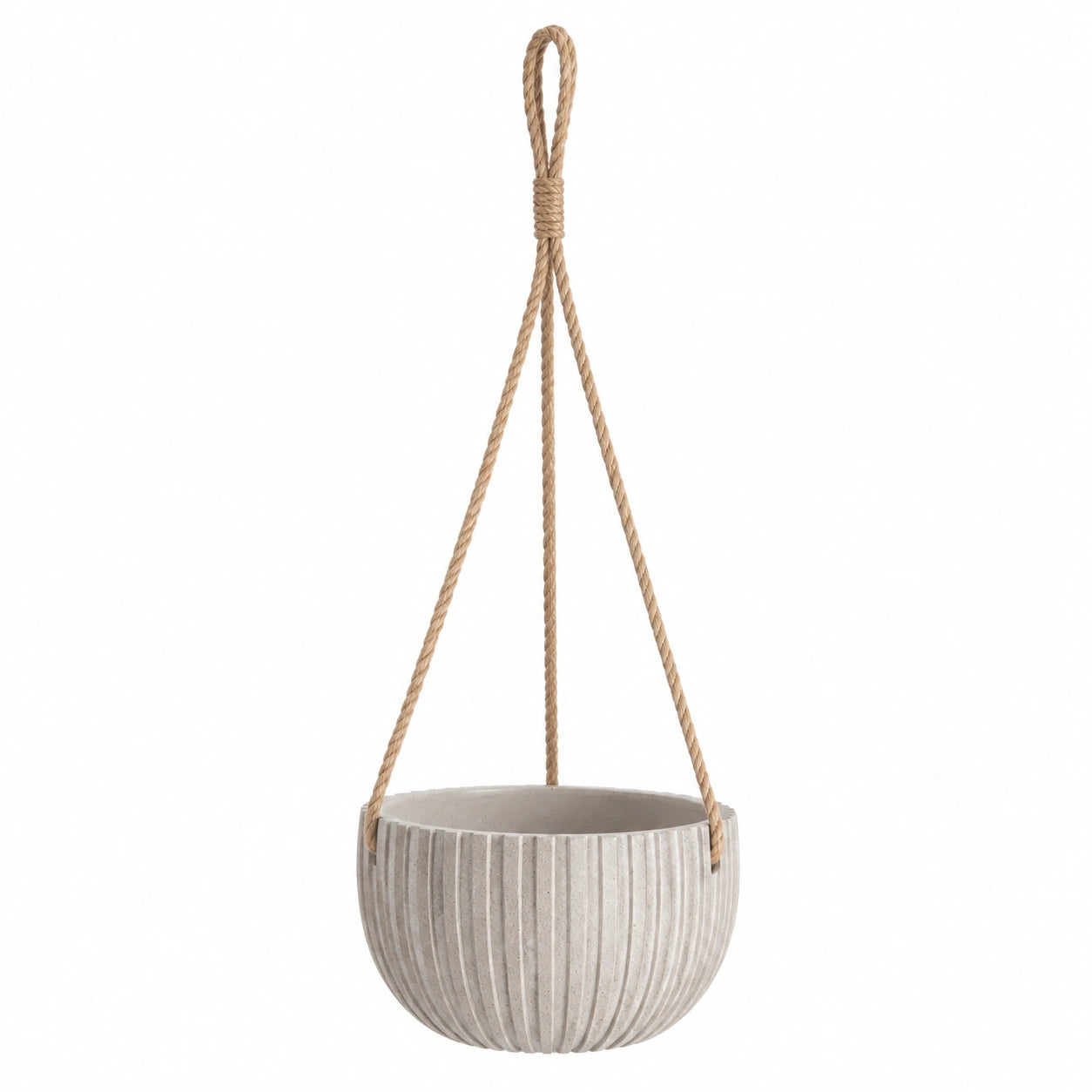 Vaso da Appendere in Corda, Grigio, 20x15 cm