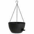 Vaso Sospeso Nero con Sistema di Drenaggio, 25x15 cm