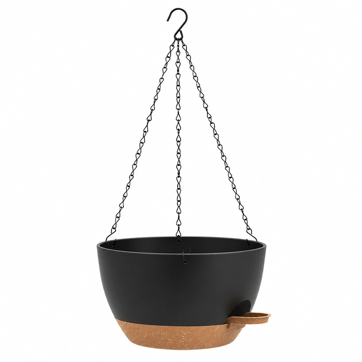 Vaso Sospeso con Catena Nero e Marrone per Piante da Esterno